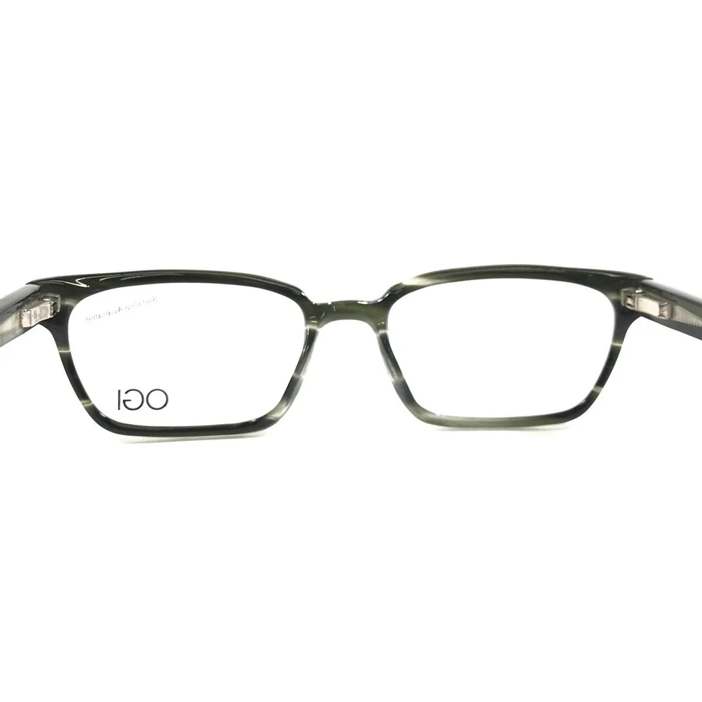 OGI Petite Eyeglasses Frames OK320/1820 Dark Grey Demi Horn Square 48-17-135